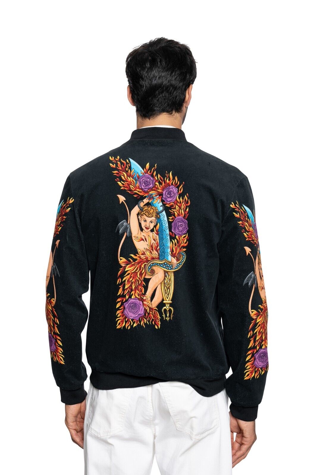 2000$ ITALO FERRETTI Bomber Jacket Cotton & Lining in 100% Silk 40 US / 50 EU
