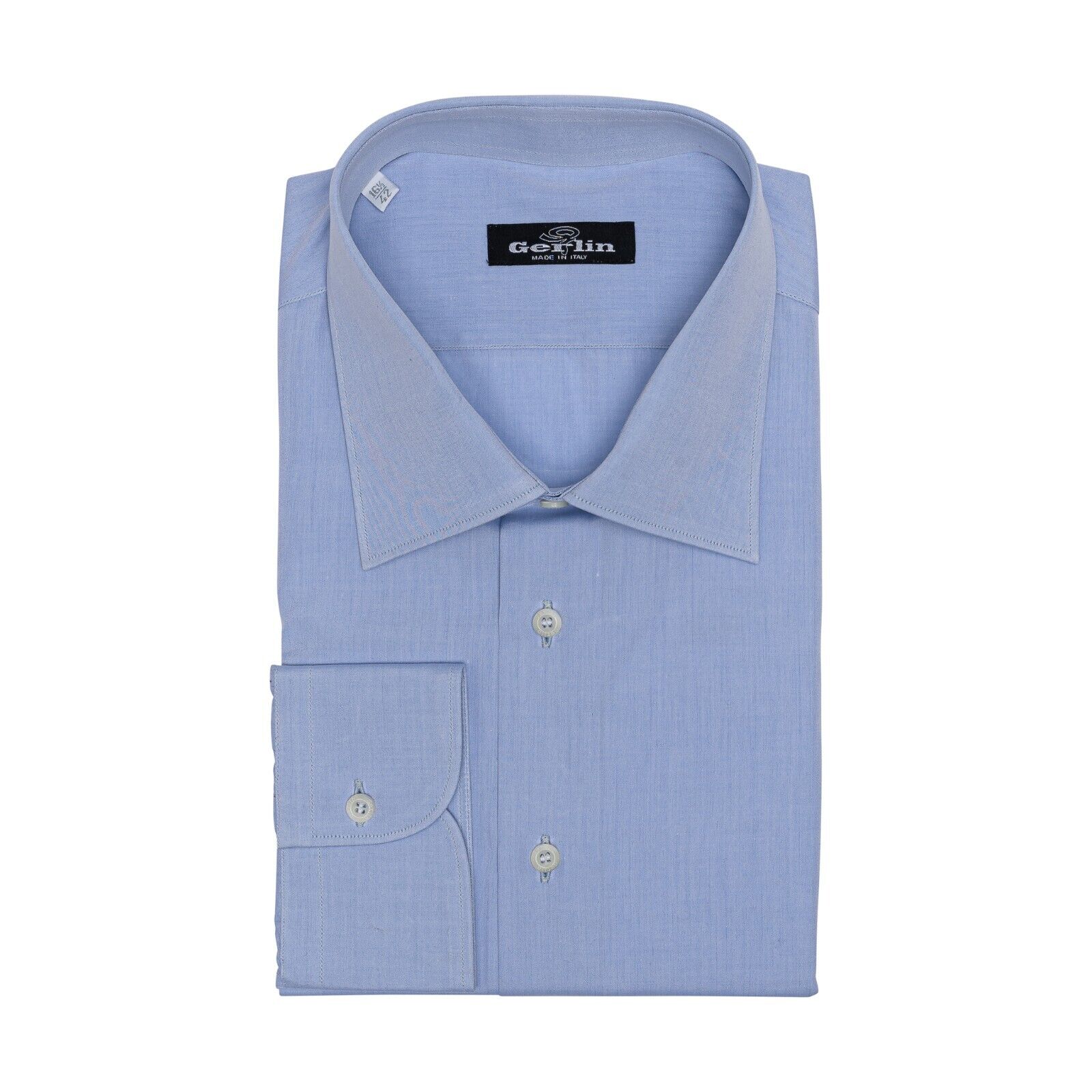 690$ ITALIAN LUXURY GERLIN Shirt Light Blue Fine Cotton  1AS ZILLI
