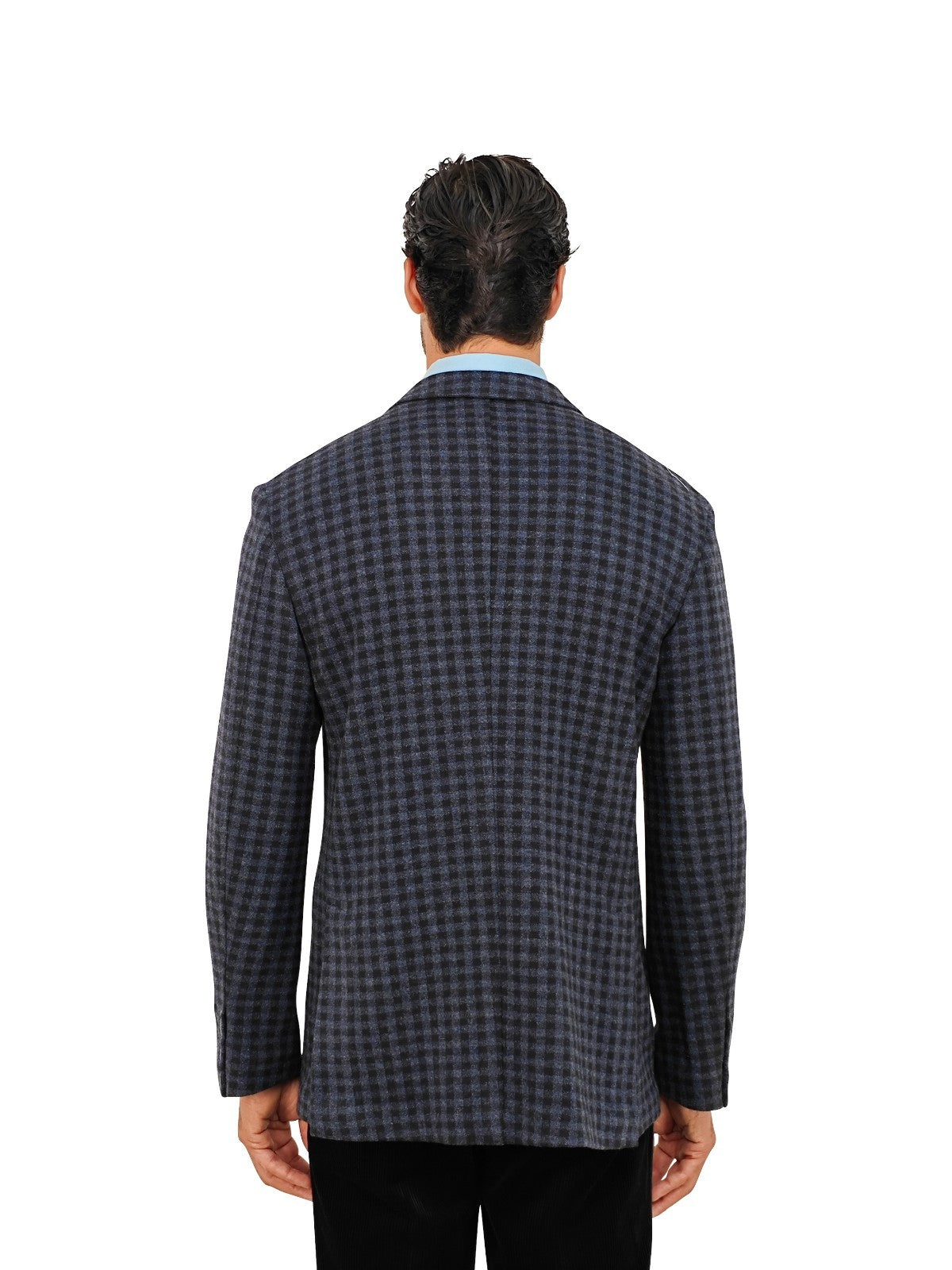 $1940 RUBINACCI NAPOLI Blue Checks Jacket Blazer Wool / Cashmere 40 US / 50 EU