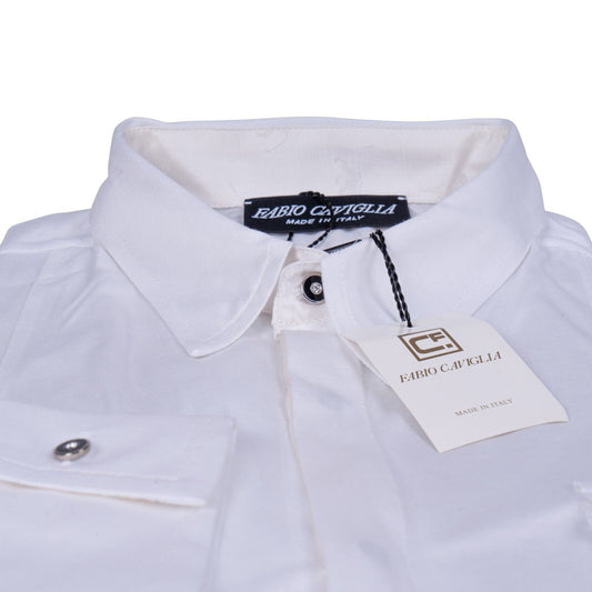 950$ FABIO CAVIGLIA by Gerlin Shirt Cotton + Silk Details Size M BIJAN