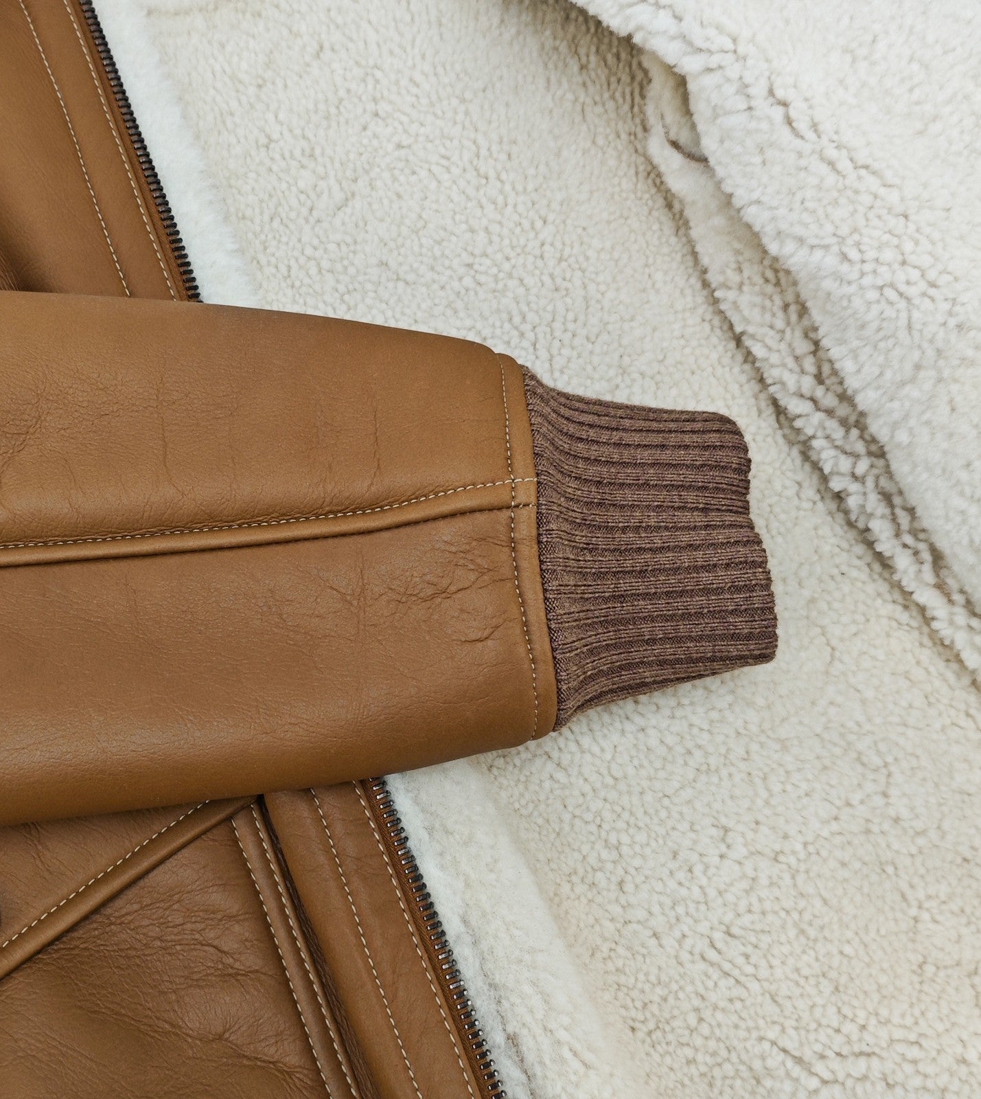 $7275 ISAIA NAPOLI Cognac Brown Aviator Shearling Bomber Jacket 42 US / 52 EU