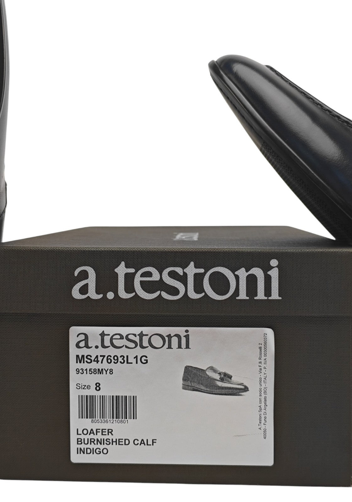 1200$ TESTONI Blue Tassel Loafer Shoes Burnished Calf 8 UK / 9 US / 42 IT