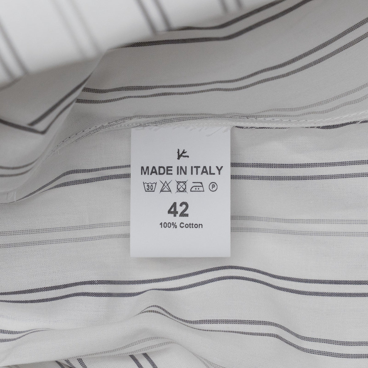 765$ ISAIA NAPOLI "Mix" White Dress Shirt Striped Hand-Sewn Fine Cotton 16.5 42