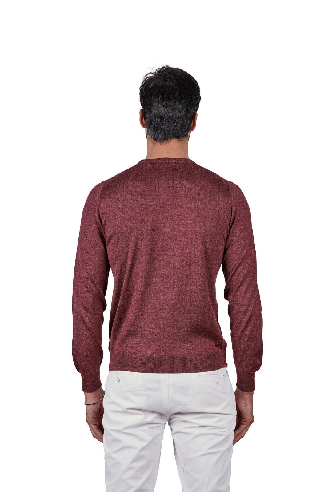 280$ Italian Luxury Knitwear GRAN SASSO Sweater Fine Wool / Silk Wine