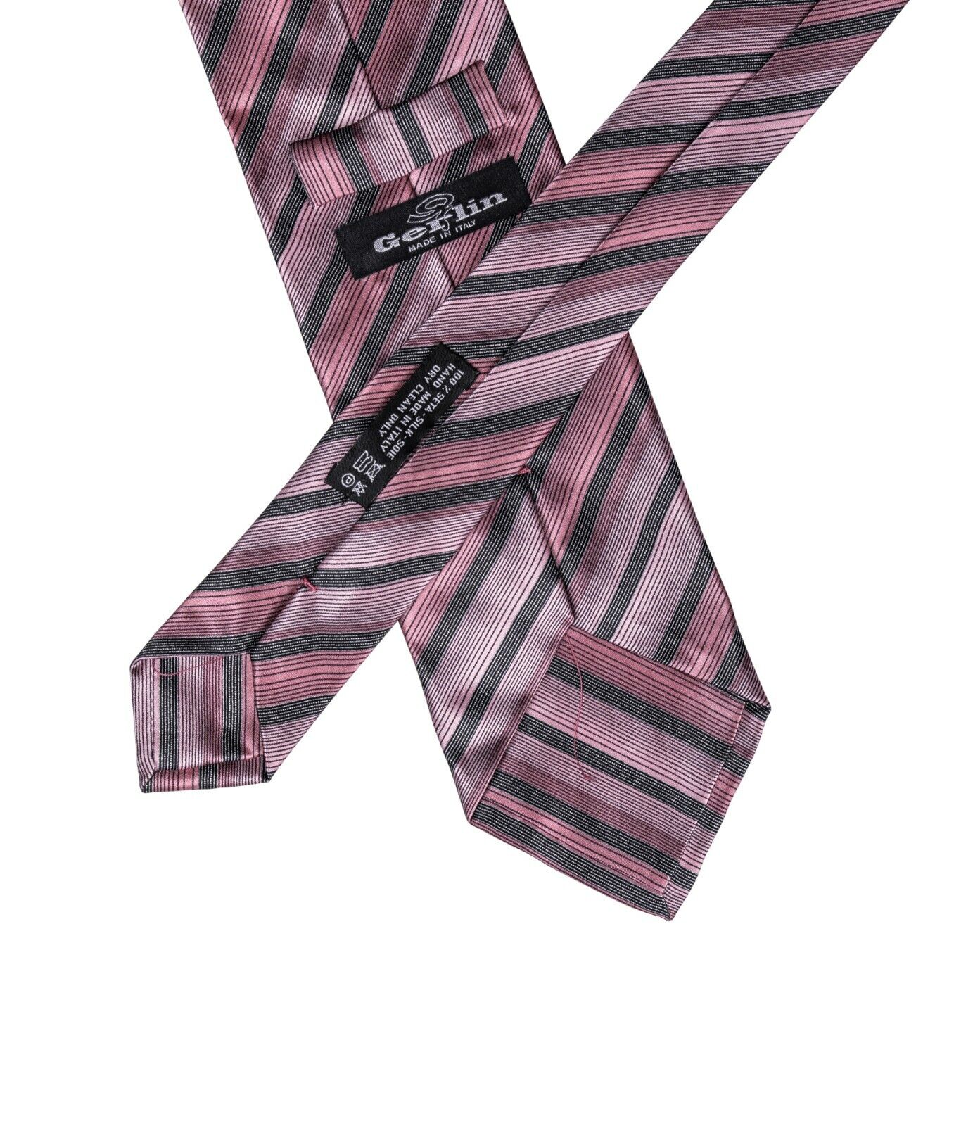 $220 ITALO FERRETTI x GERLIN Tie Striped Antique Pink Hand Made in Italy BIJAN