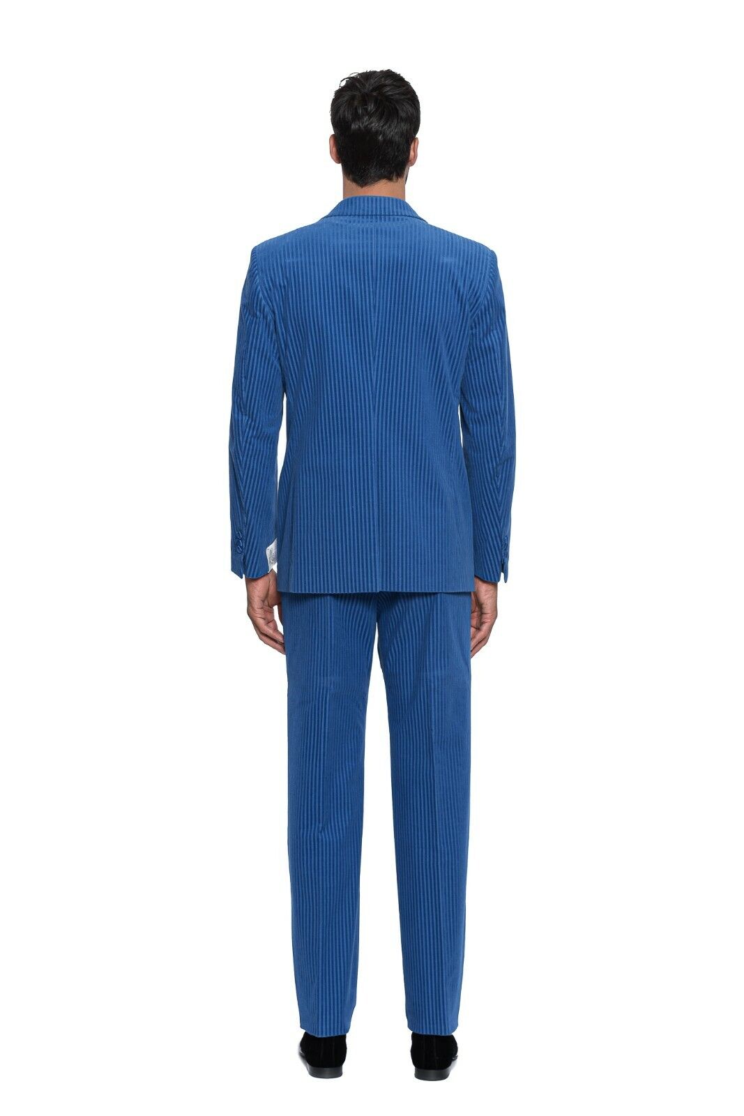 $3200 Belvest RARE Blue Corduroy Tuxedo Suit Peak Lapel 7R Regular Fit
