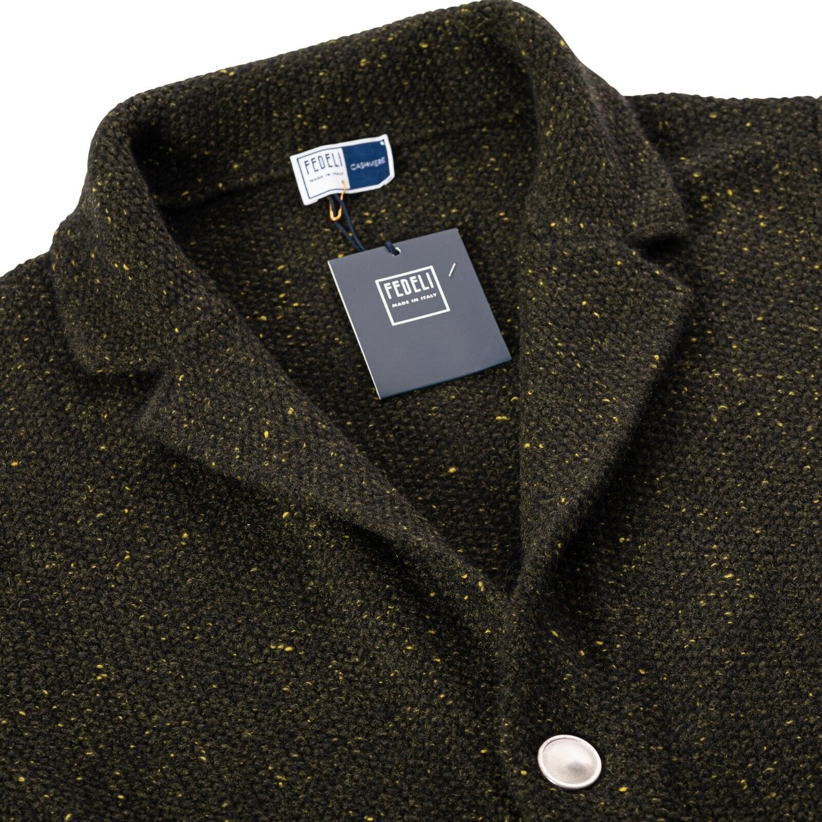 $1600 FEDELI CASHMERE Cardigan Thick 100% Cashmere Harris Tweed 40 US / 50 EU