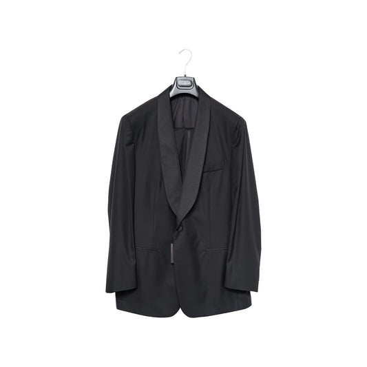 $5800 ISAIA "Aquaspider" Black Tuxedo Smoking Suit Wool 160's 48 US / 58 EU 7R
