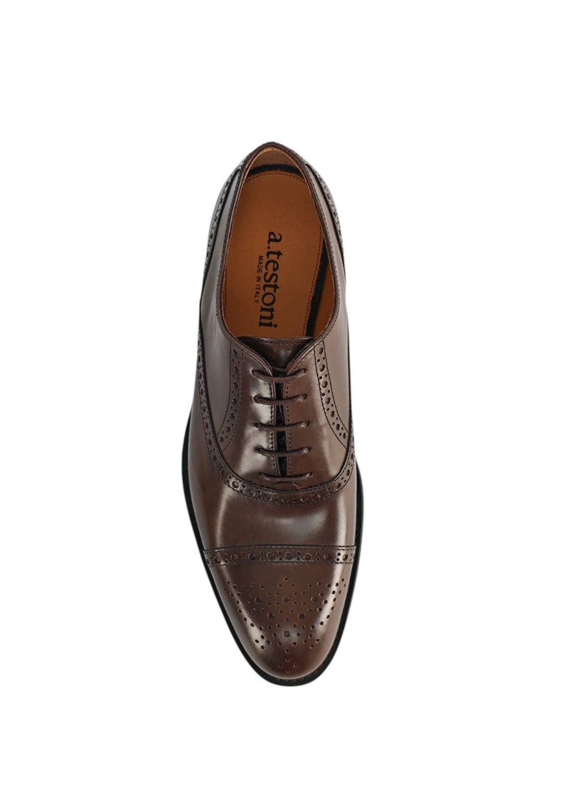 950$ TESTONI 1929 Oxford Shoes Brogue Burnished Calf Brown 7 UK / 8 US / 41 IT
