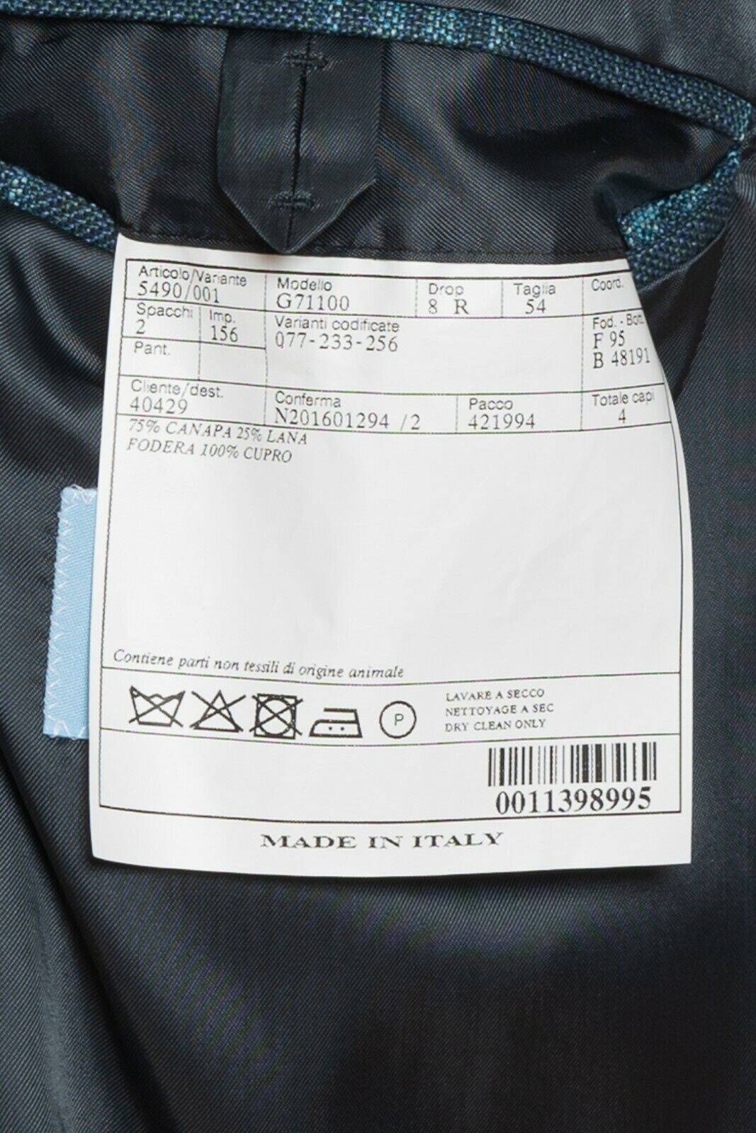 2180$ BELVEST Blue / Aquamarine Jacket Hemp + Wool Checks Super Slim Fit