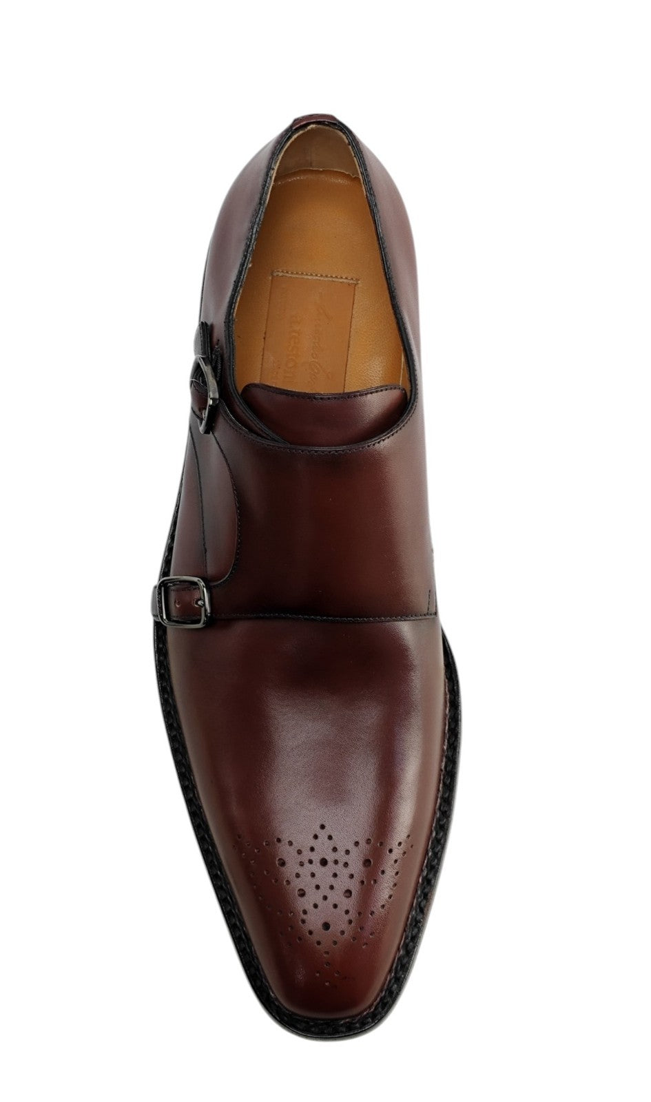 1800$ TESTONI Monk Shoes Norwegian Welted Wood Red 8 UK / 9 US / 42 IT