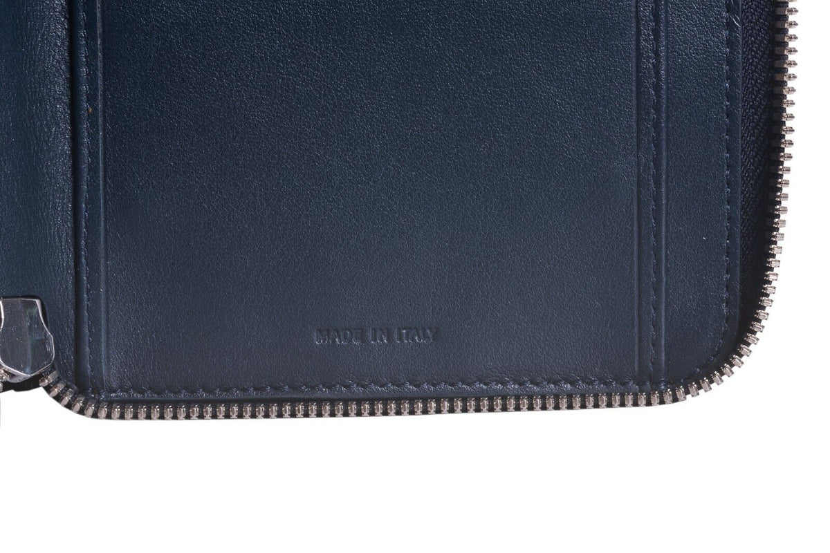 JM ICON by JOHNNY MANGLANI Dark Blue Clutch Bag Double Organizer Handbag Wallet