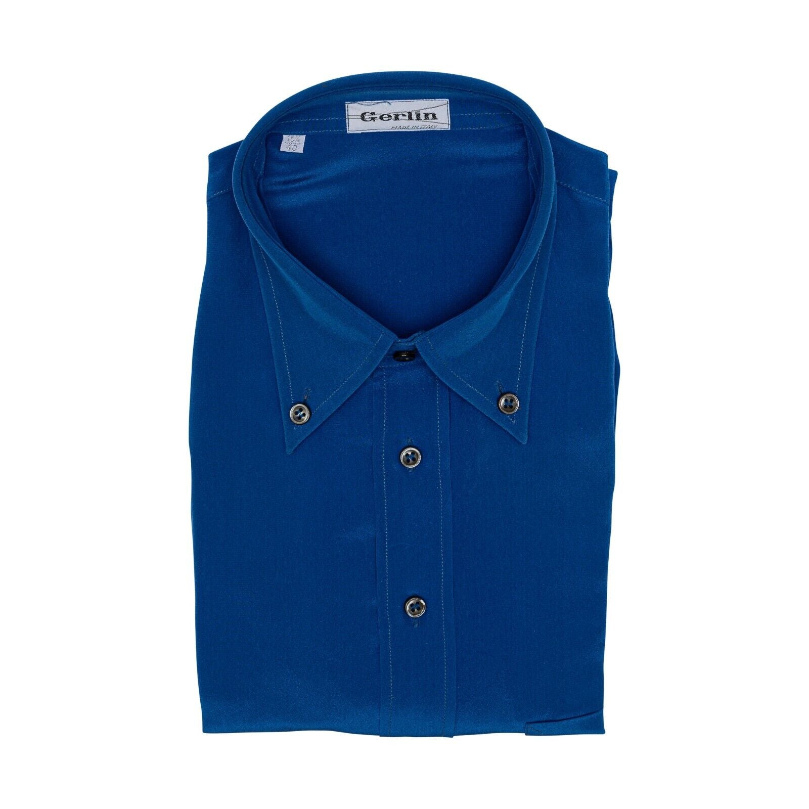 1400$ LUXURY GERLIN Shirt Blue Button Down 100% Silk 15.75 - 40 1G BIJAN