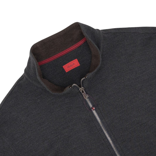 $2550 ISAIA NAPOLI Gray Full Zip Track Jacket Soft Cashmere Size M