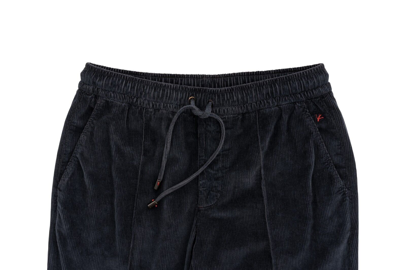 990$ ISAIA NAPOLI Blue Navy Drawstring Trousers Sport Pant Corduroy Cotton