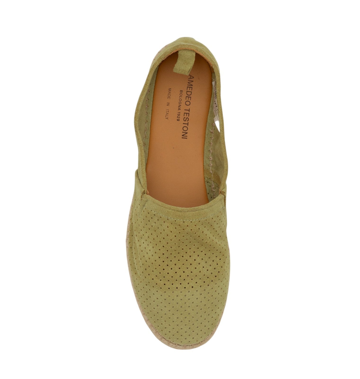 750$ TESTONI Espadrillas "Capri" Shoes Perf. Unlined Lime 8 UK / 9 US / 42 IT