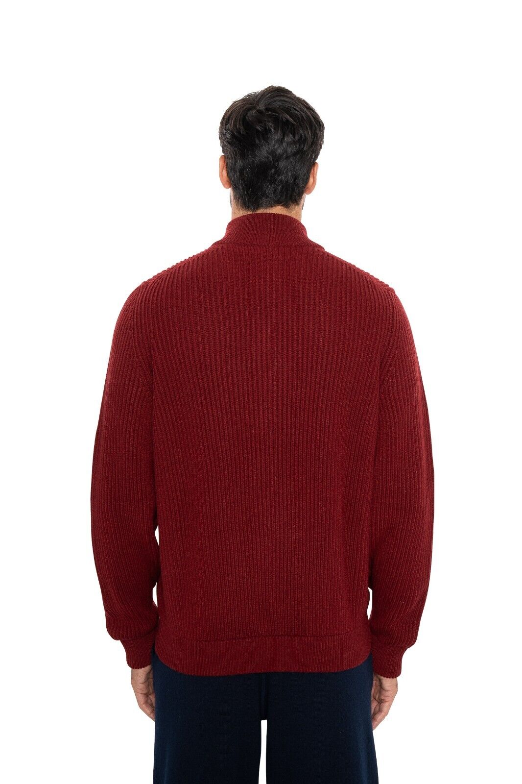 $2500 FEDELI "Sand" Wine Barolo Cardigan Jacket Zip 100% Cashmere 46 US / 56 EU