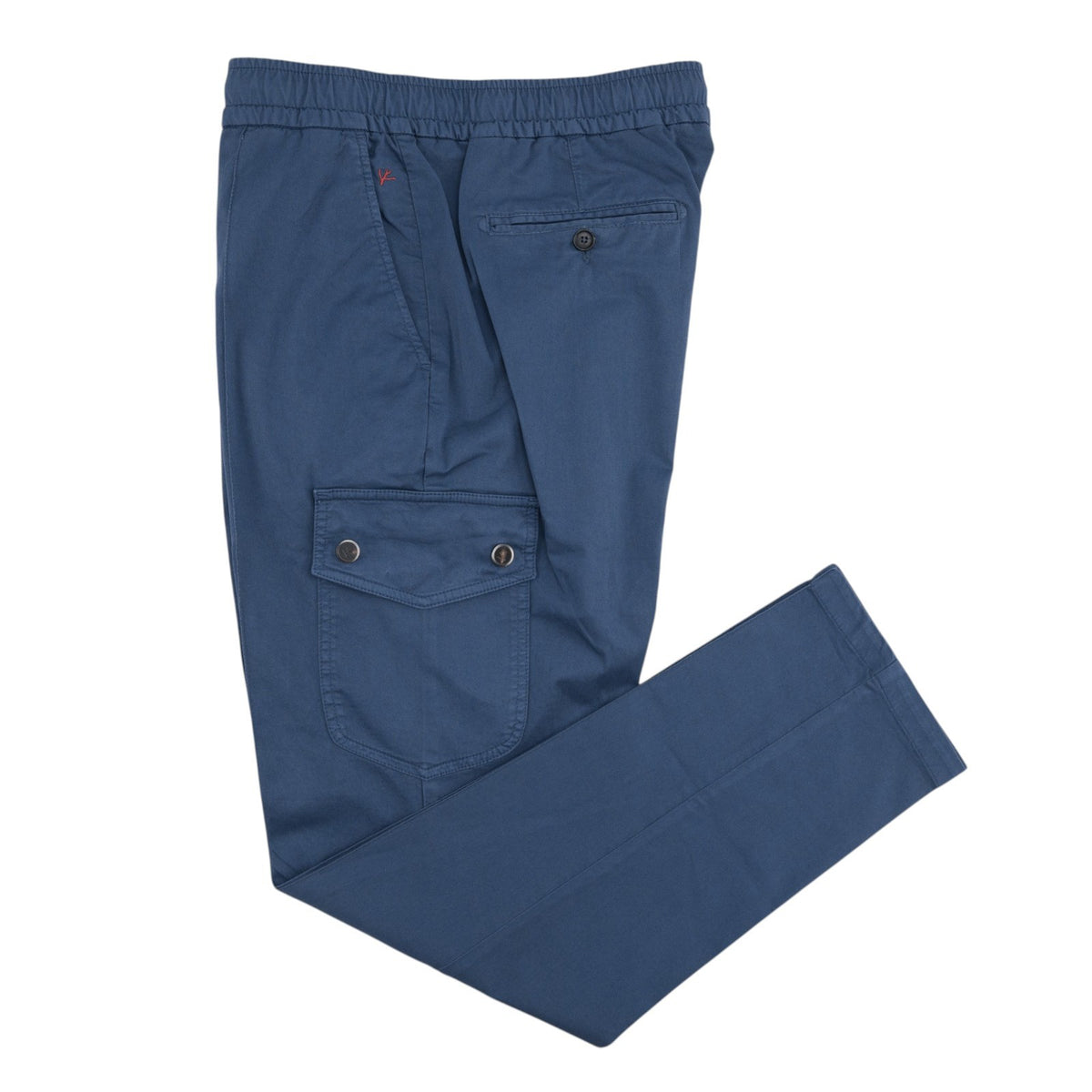 1150$ ISAIA NAPOLI Blue Drawstring Cargo Pant Cotton Relaxed Fit 34 US / 50 IT