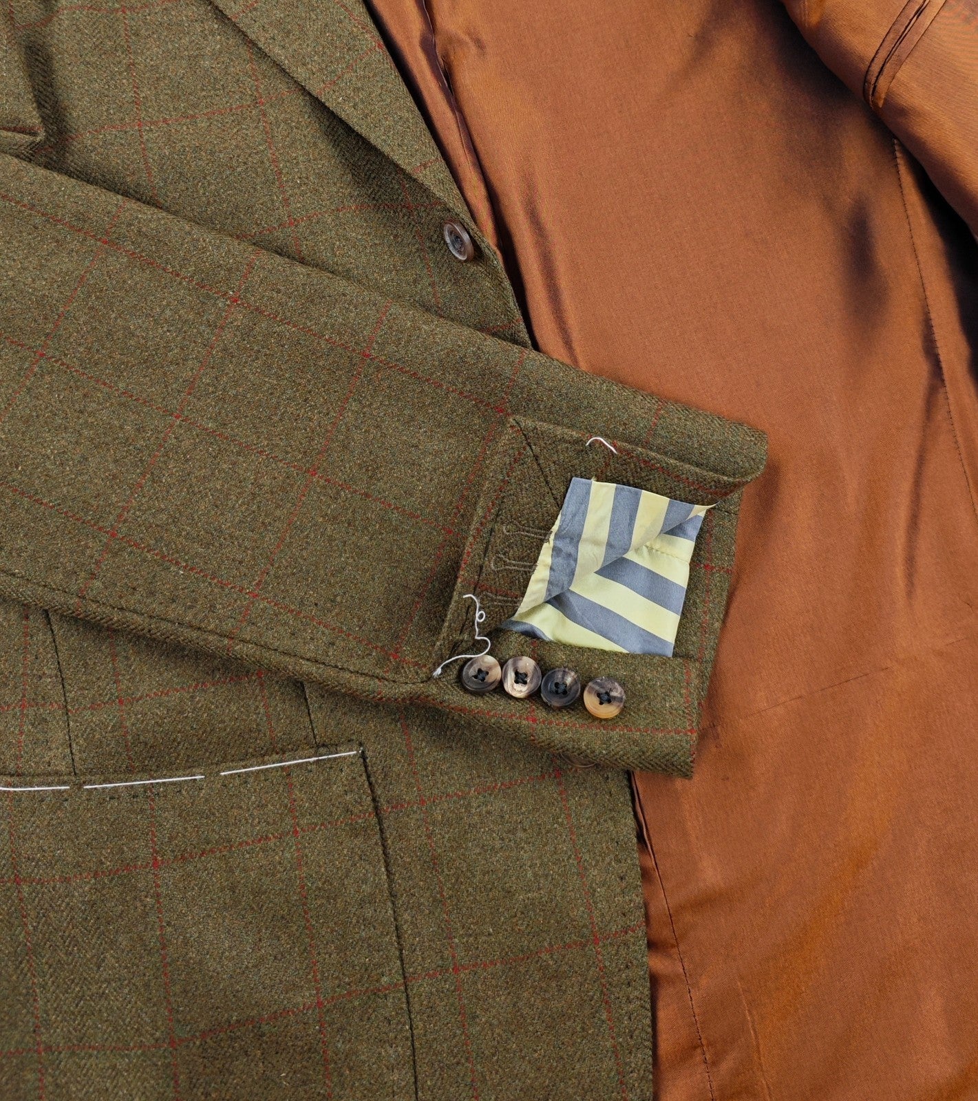 $2200 RUBINACCI NAPOLI Green Checks Jacket Sport Coat 100% Cashmere 36 US 46 EU