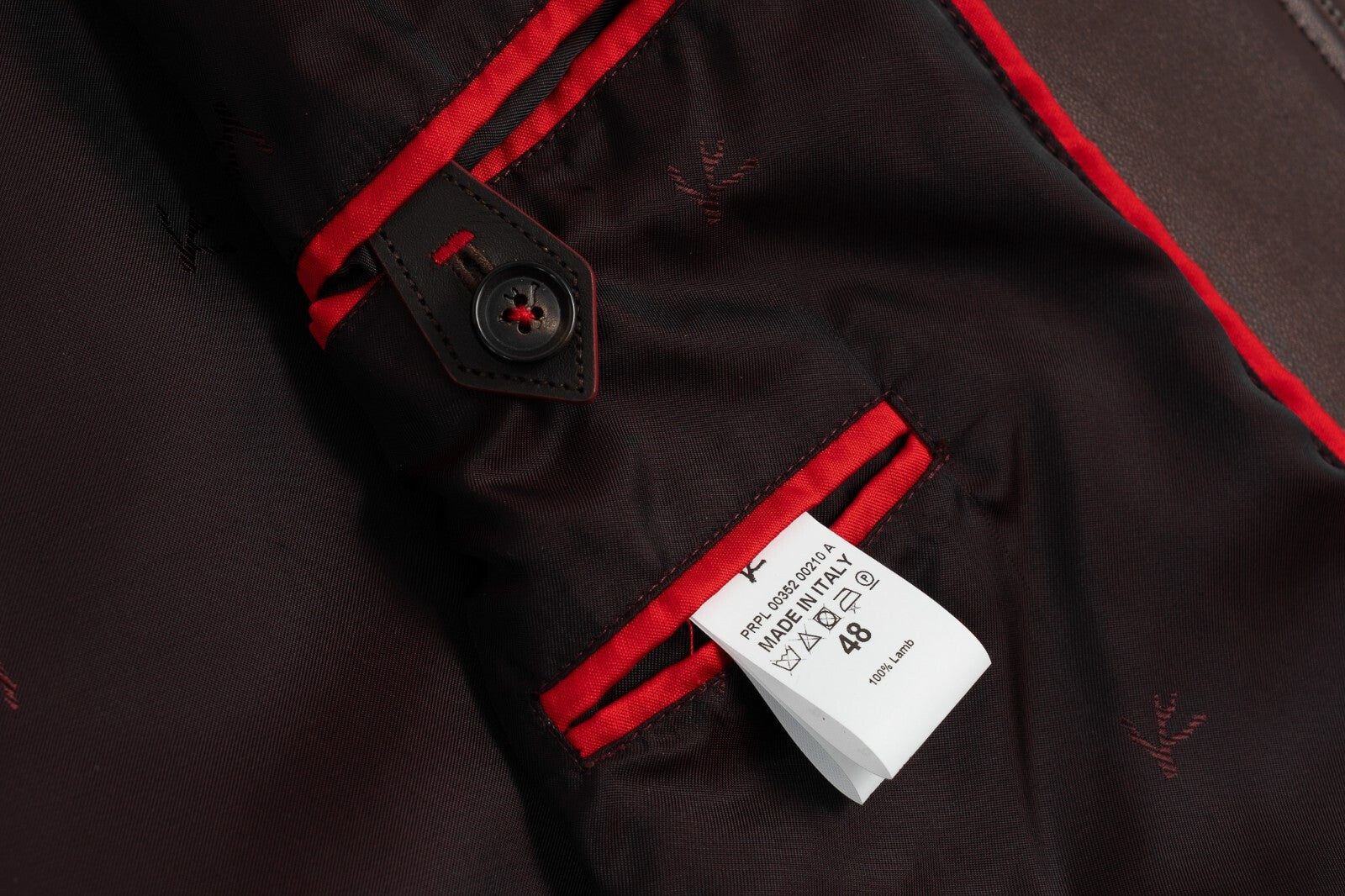 5600$ ISAIA NAPOLI Oxblood Brown Biker Jacket 100% Lambskin Leather 38 US 48 EU