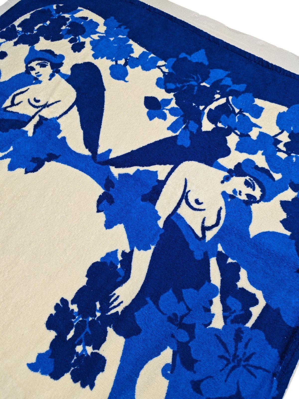 550$ RUBINACCI "Sirenuse" Beach Towel 100x180 cm White / Blue Italian Luxury