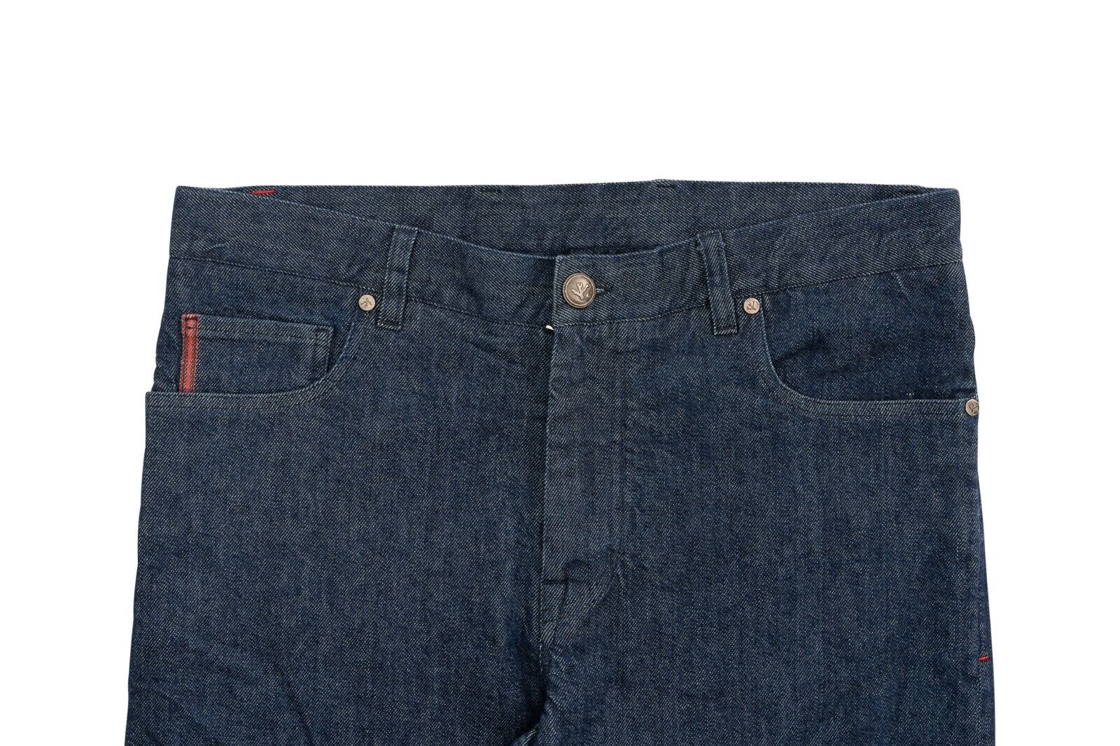 690$ ISAIA NAPOLI Dark Blue Denim Jeans Trousers Pant Cotton 34 US / 50 EU 1B