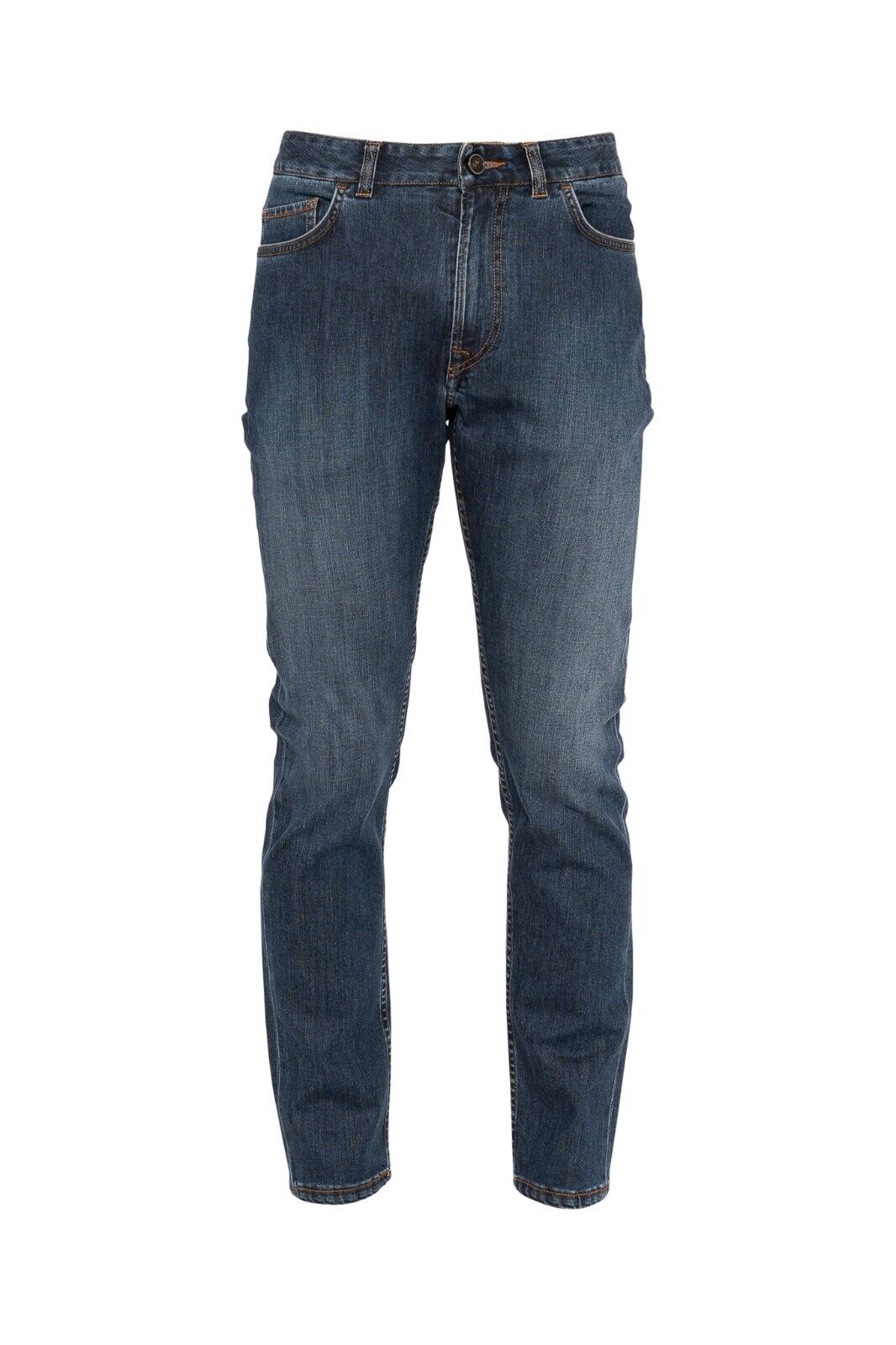 690$ ISAIA NAPOLI Dark Blue Denim Jeans Pant Cotton 32 US / 48 EU Slim Straight