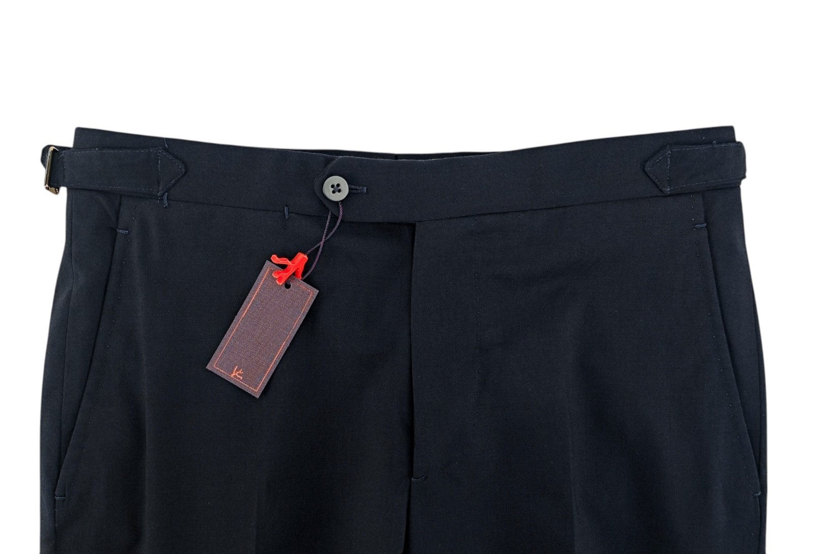 1750$ ISAIA "Sanità" Blue Tapered Dress Pant Fine Wool Stretch Comfort Project