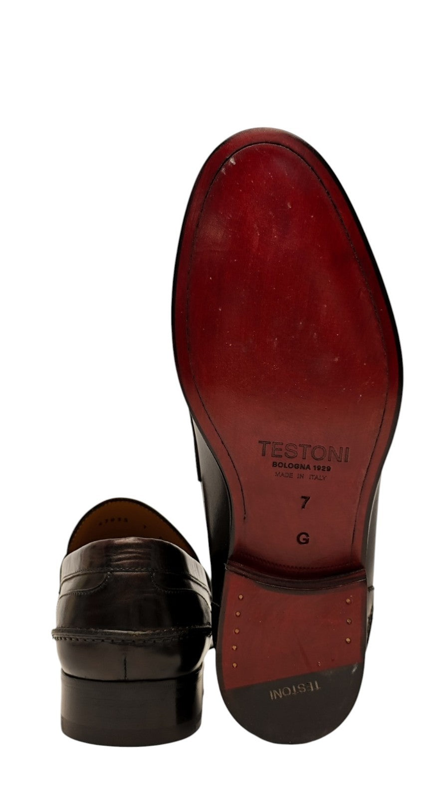1200$ TESTONI "Trento" Loafer Shoes Antique Lux Calf Cigar Brown 7 UK 8 US 41 IT