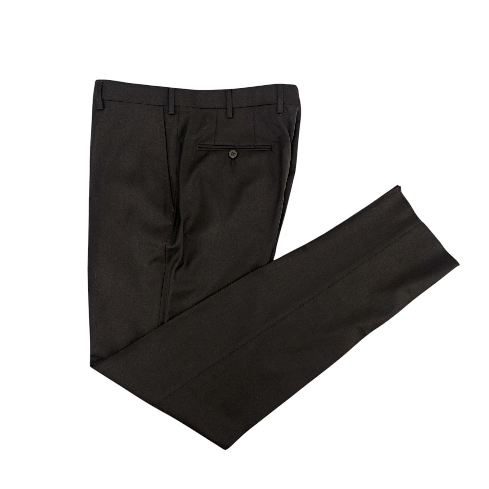 1750$ ISAIA "Sanità" Black Hand-Sewn Tapered Dress Pant Wool 36 US / 52 EU 8C