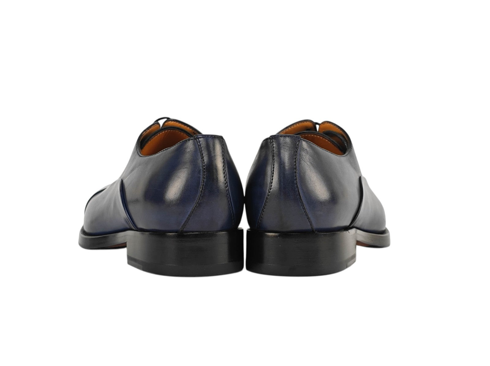 1050$ TESTONI 1929 Oxford Shoes Burnished Calf Indigo 8 UK / 9 US / 42 IT