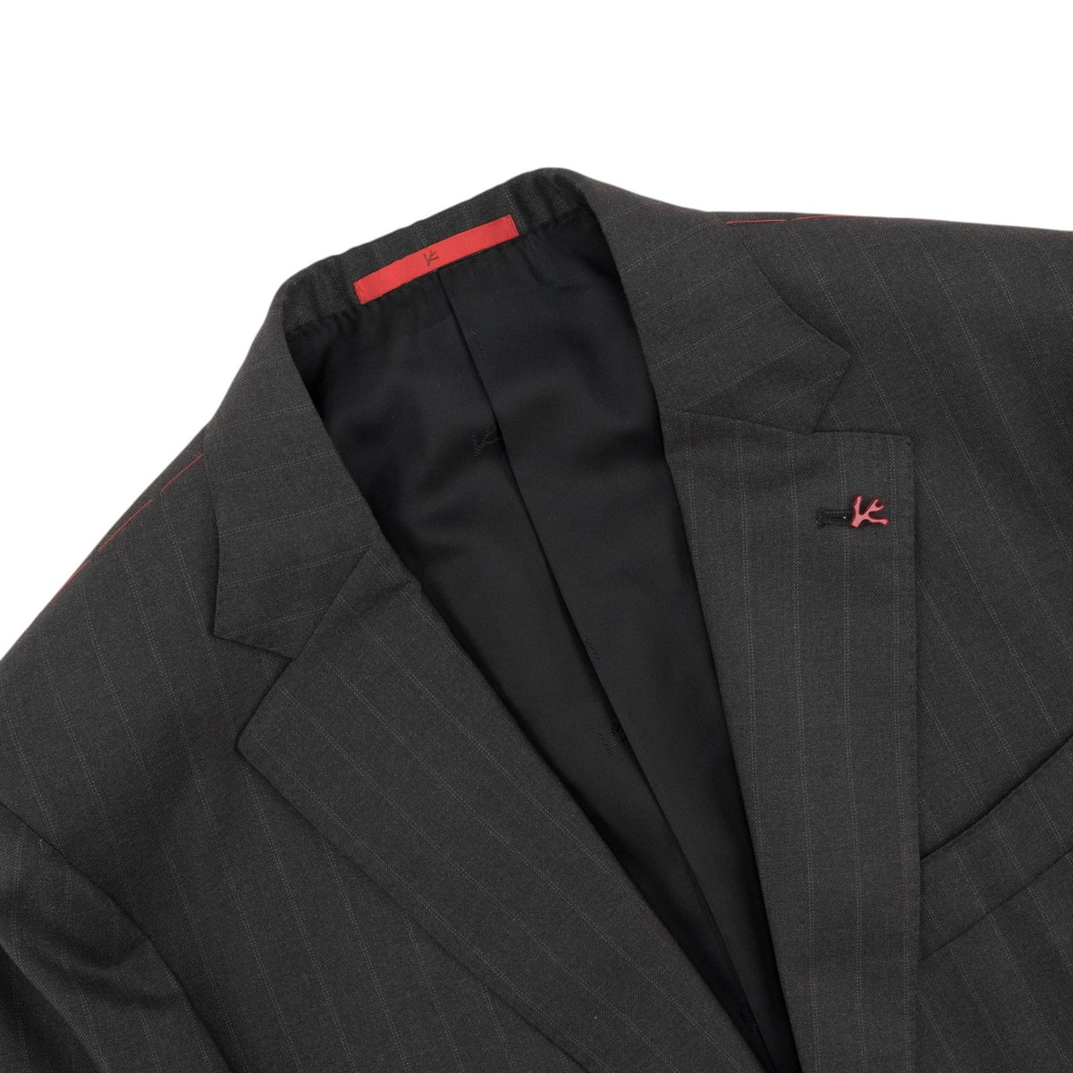 $6850 ISAIA NAPOLI "Gregorio" Dark Gray Suit Hand-Sewn Fine Wool Striped