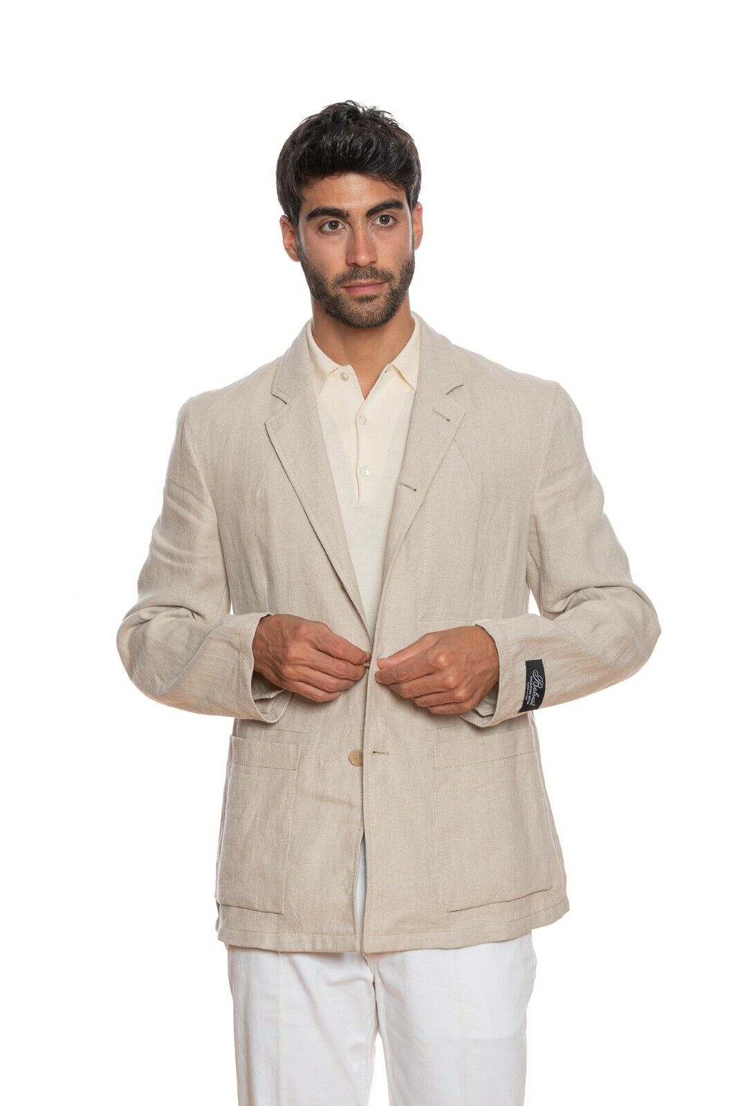 1800$ BELVEST Jacket Beige Solid Pure Washed Linen Drop 8 JACKETINTHEBOX Edition