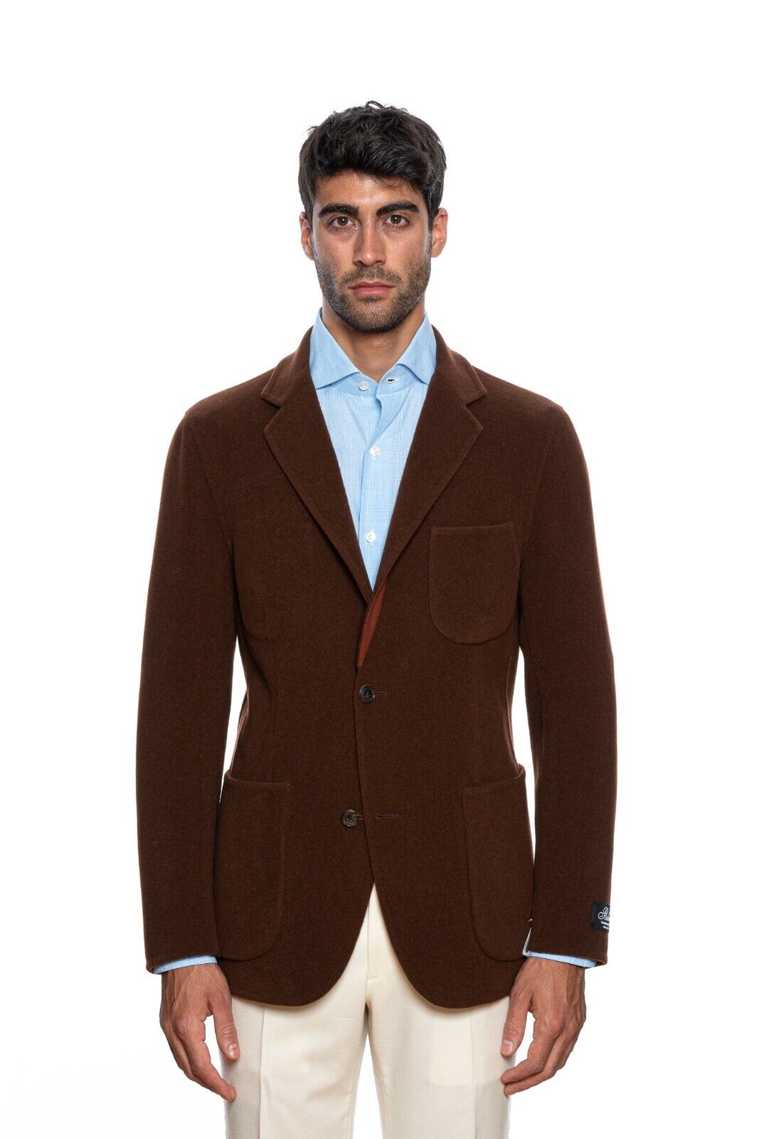 $2245 BELVEST Brown / Rust Flannel Wool REVERSIBLE Jacket 40 US / 50 EU Drop 8R