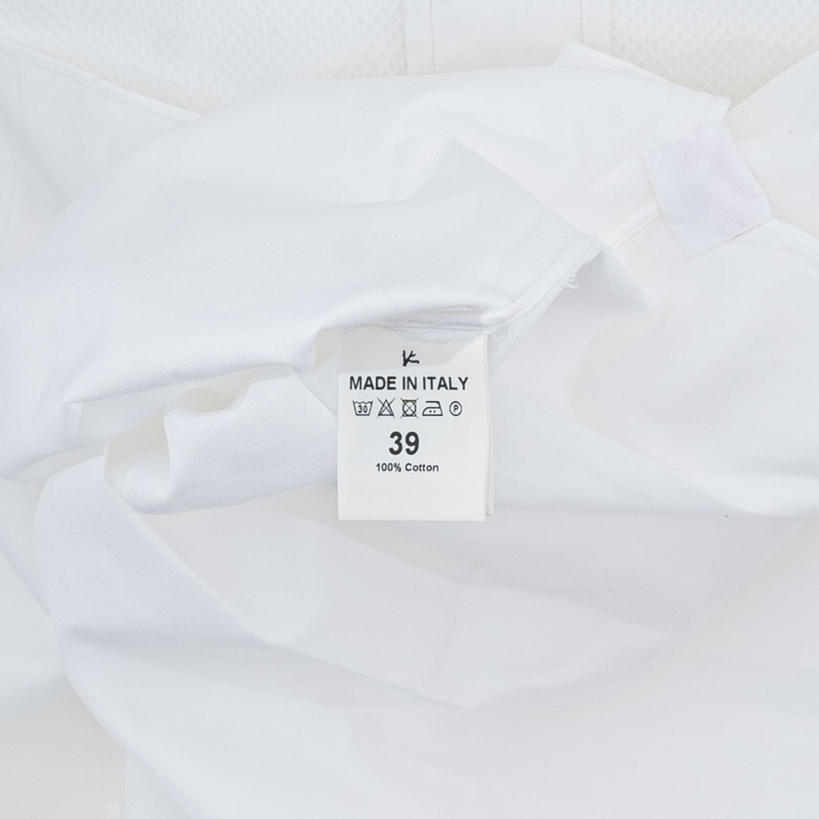 750$ ISAIA NAPOLI White Hand-Sewn Korean Tuxedo Shirt Jacquard 15.5 - 39