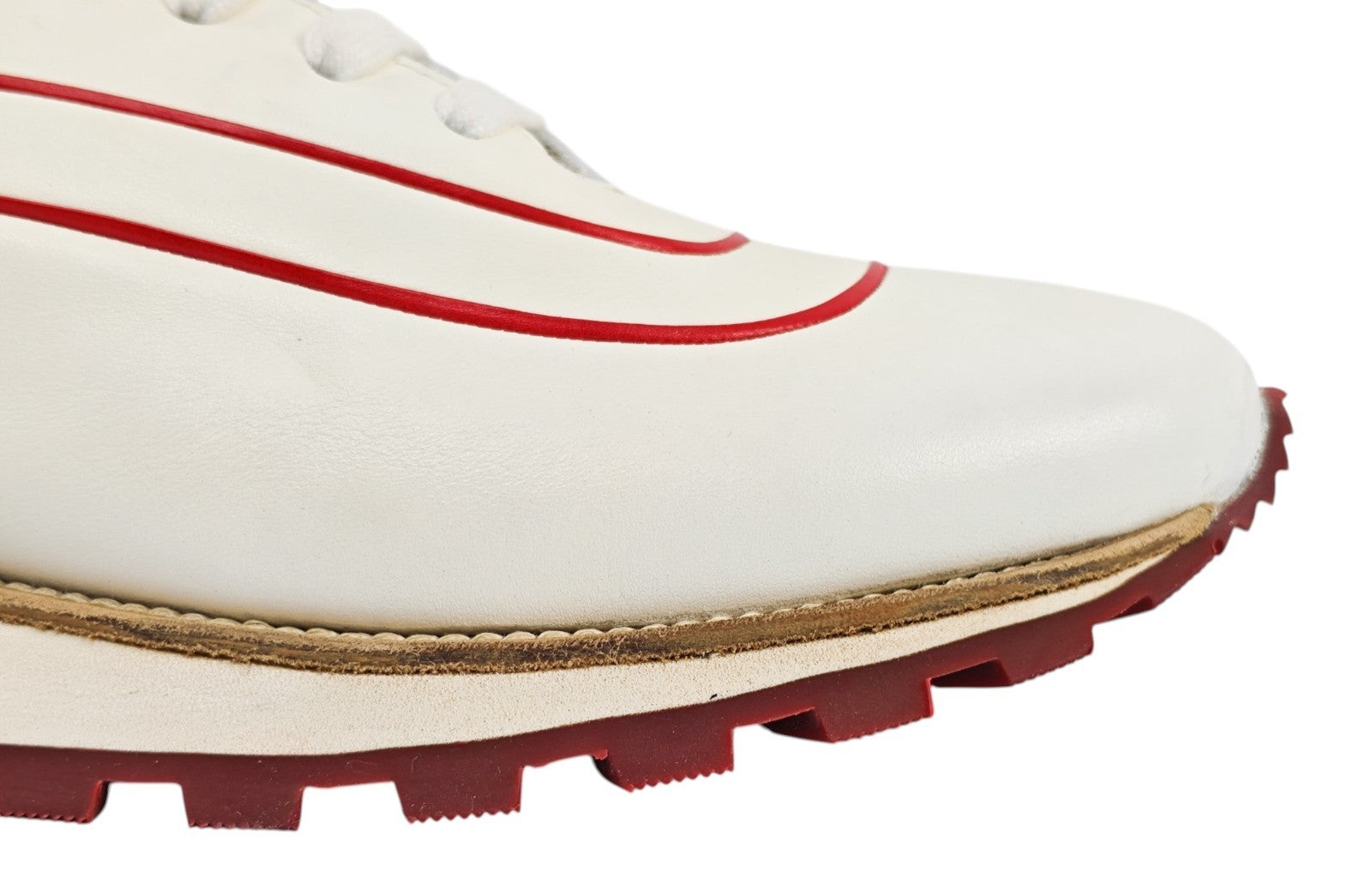 1100$ TESTONI "Moena" Piuma Sneaker Shoes White Calf 8 UK / 9 US / 42 IT