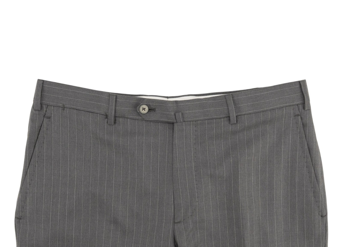 $6850 ISAIA NAPOLI "Gregorio" Gray Suit Hand-Sewn Fine Wool 4 Season Striped