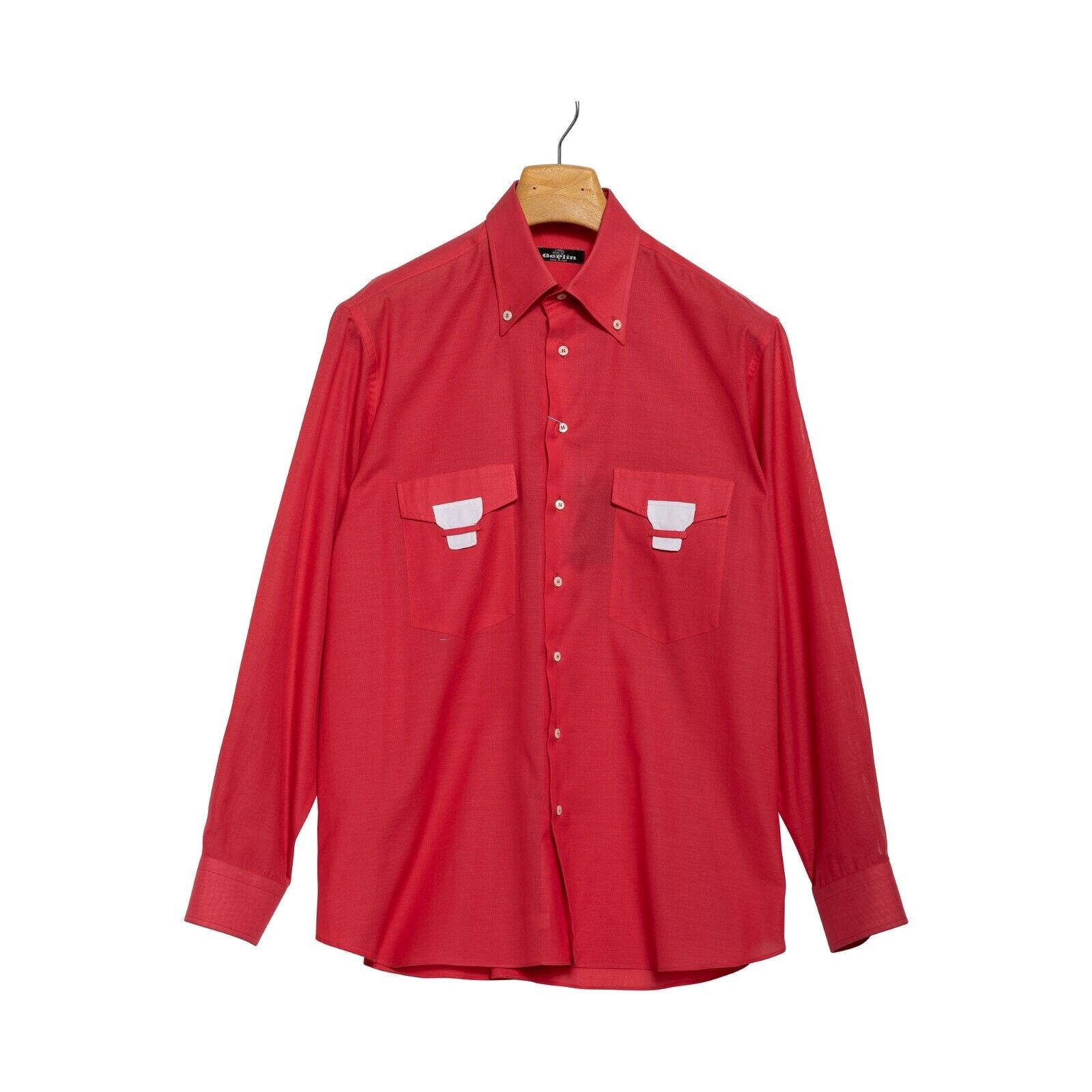 850$ LUXURY GERLIN Shirt Pink "POCKETS" 100% Cotton 16 - 41  BIJAN
