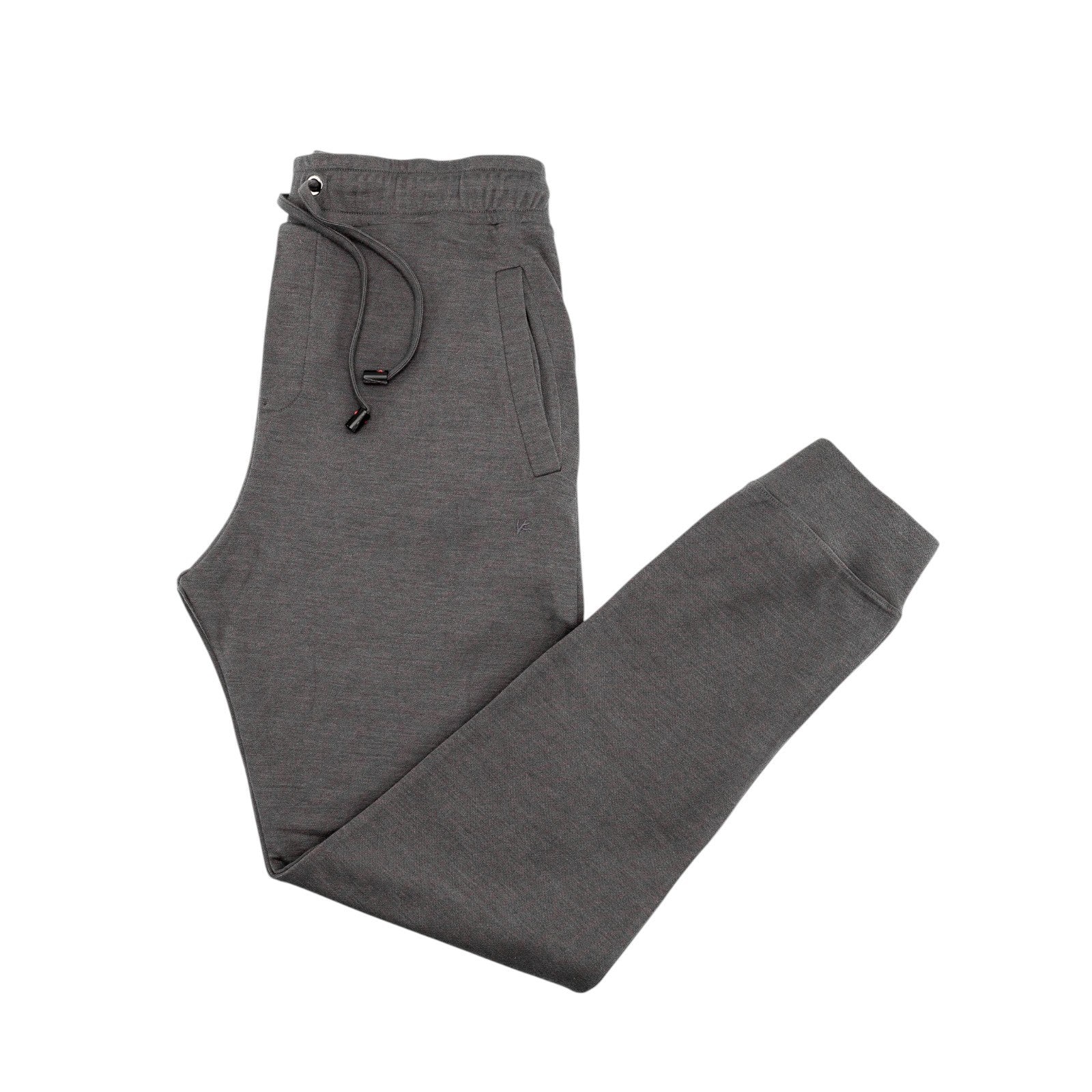 1750$ ISAIA NAPOLI Gray Drawstring Track Pant Jersey Soft Cashmere / Silk Size M