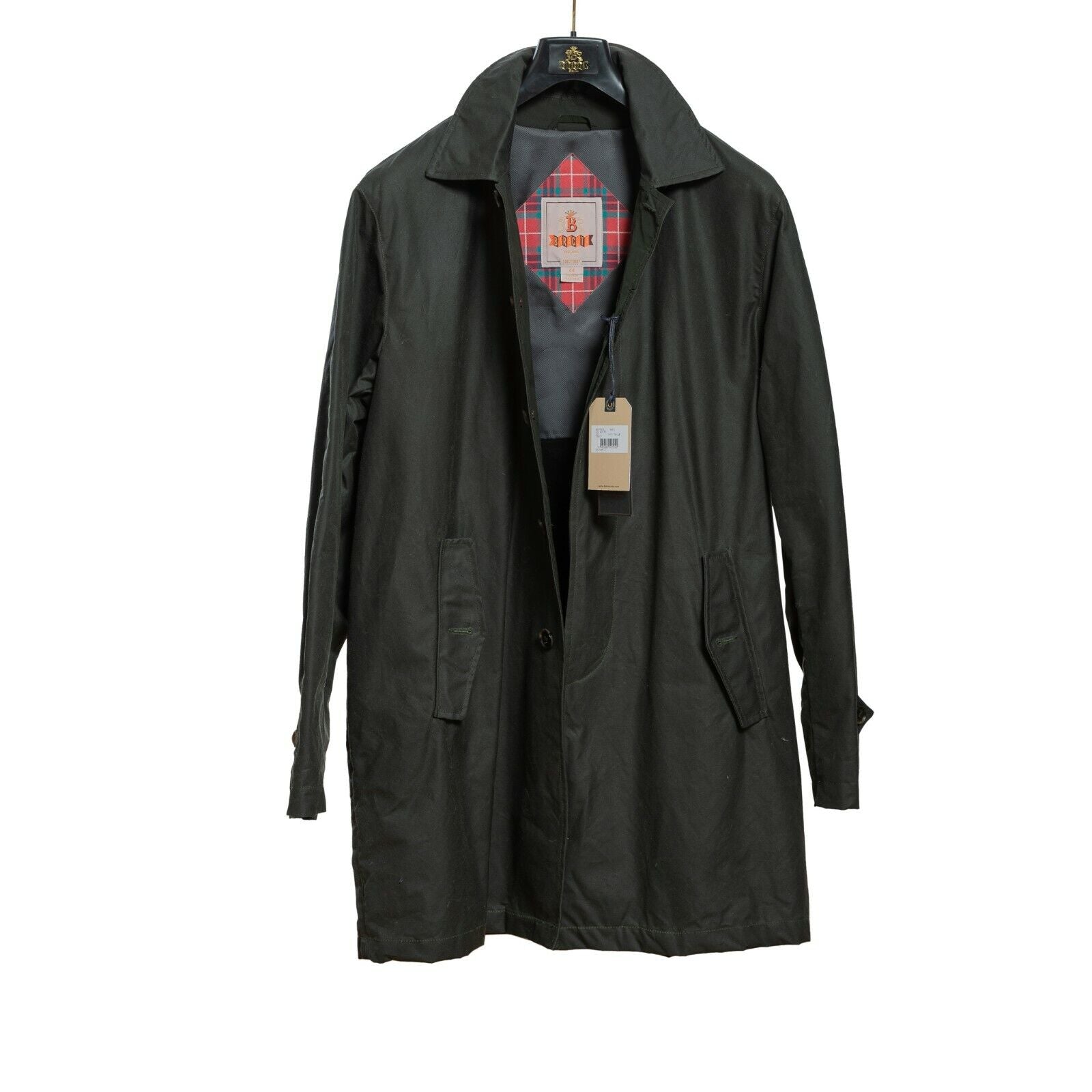 720$ BARACUTA G10 Winter Trench Coat Green Wax Cotton by Stevensons of Scotland