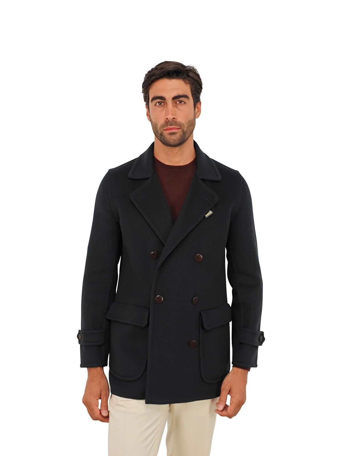 $3250 RUBINACCI NAPOLI Blue Caban Coat Jacket 100% Cashmere 36 US / 46 EU ( S )