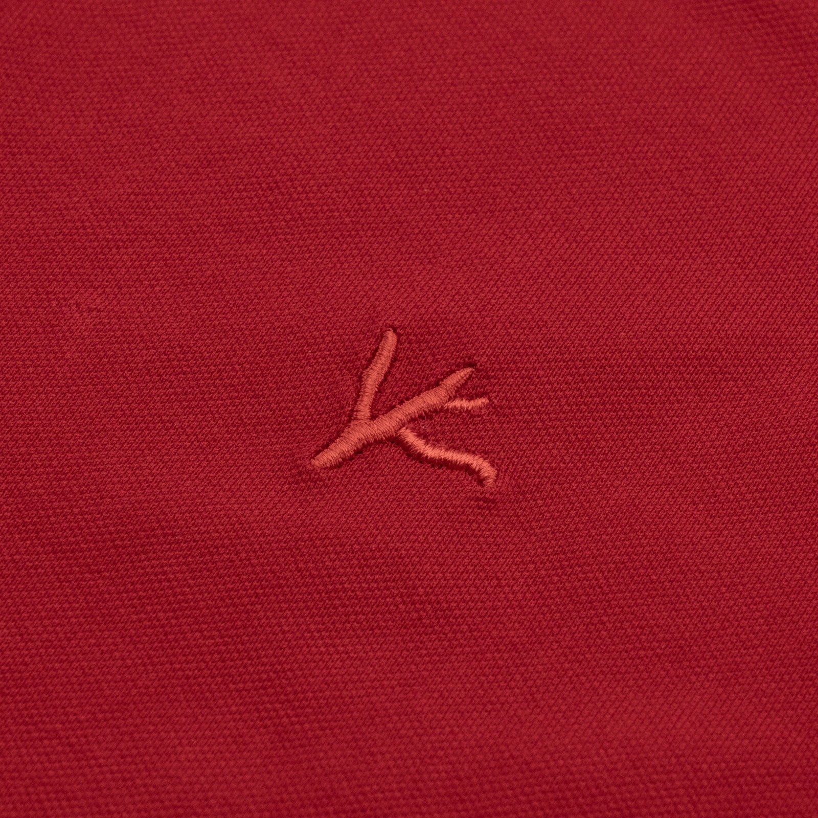 575$ ISAIA NAPOLI Garment Dyed Cotton Piquet Short Sleeve Polo Red