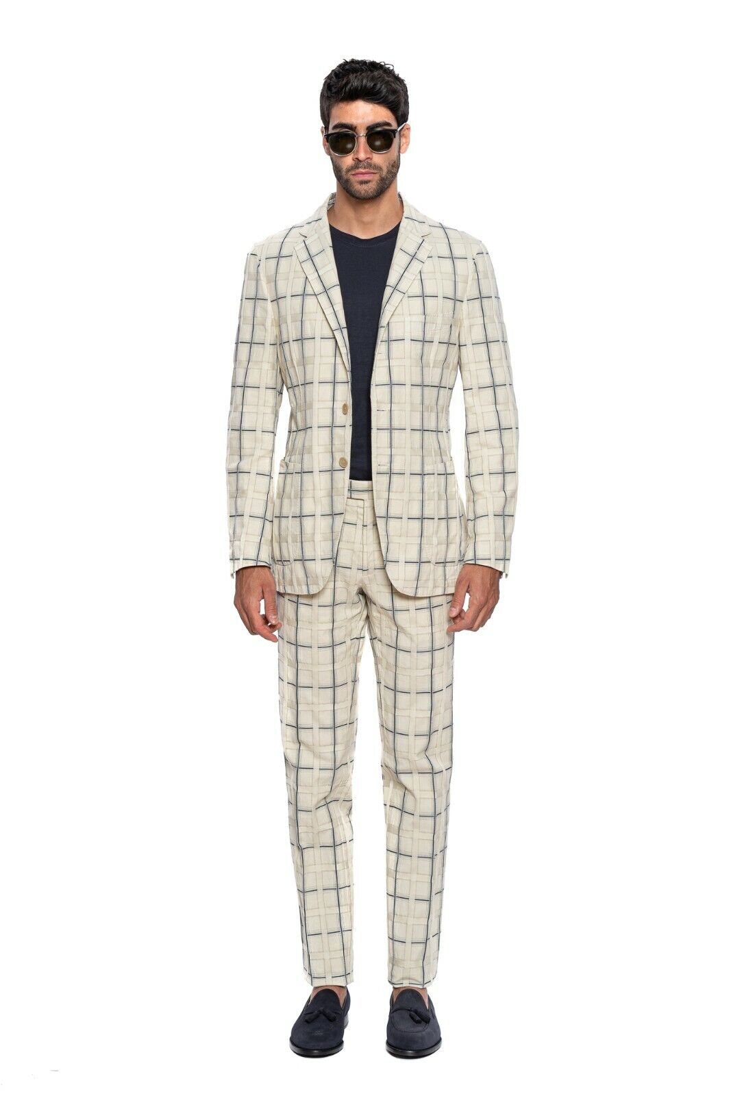 $2690 Belvest Ivory Sport Suit Linen Cotton SAN GALLO Fabric 7R Slim Fit