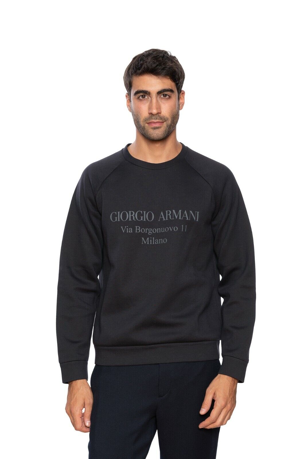 1200$ GIORGIO ARMANI Sweater Sweatshirt "Via Borgonuovo 11 Milano" 40 US / 50 EU