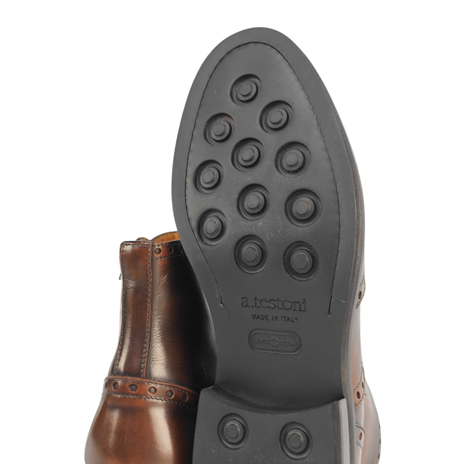 1450$ TESTONI Ankle Boot Shoes English Brushed Calf Caramel 8 UK / 9 US / 42 IT