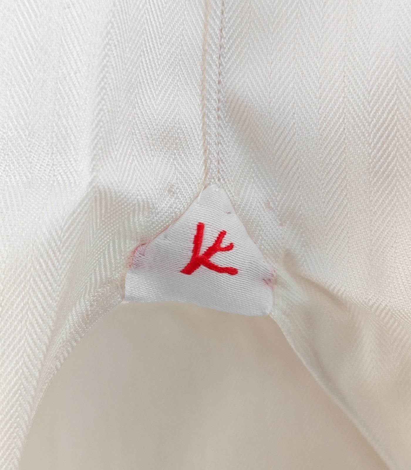 750$ ISAIA "Mix" Dress Shirt Button Down Ivory Herringbone Cotton 15.75 - 40