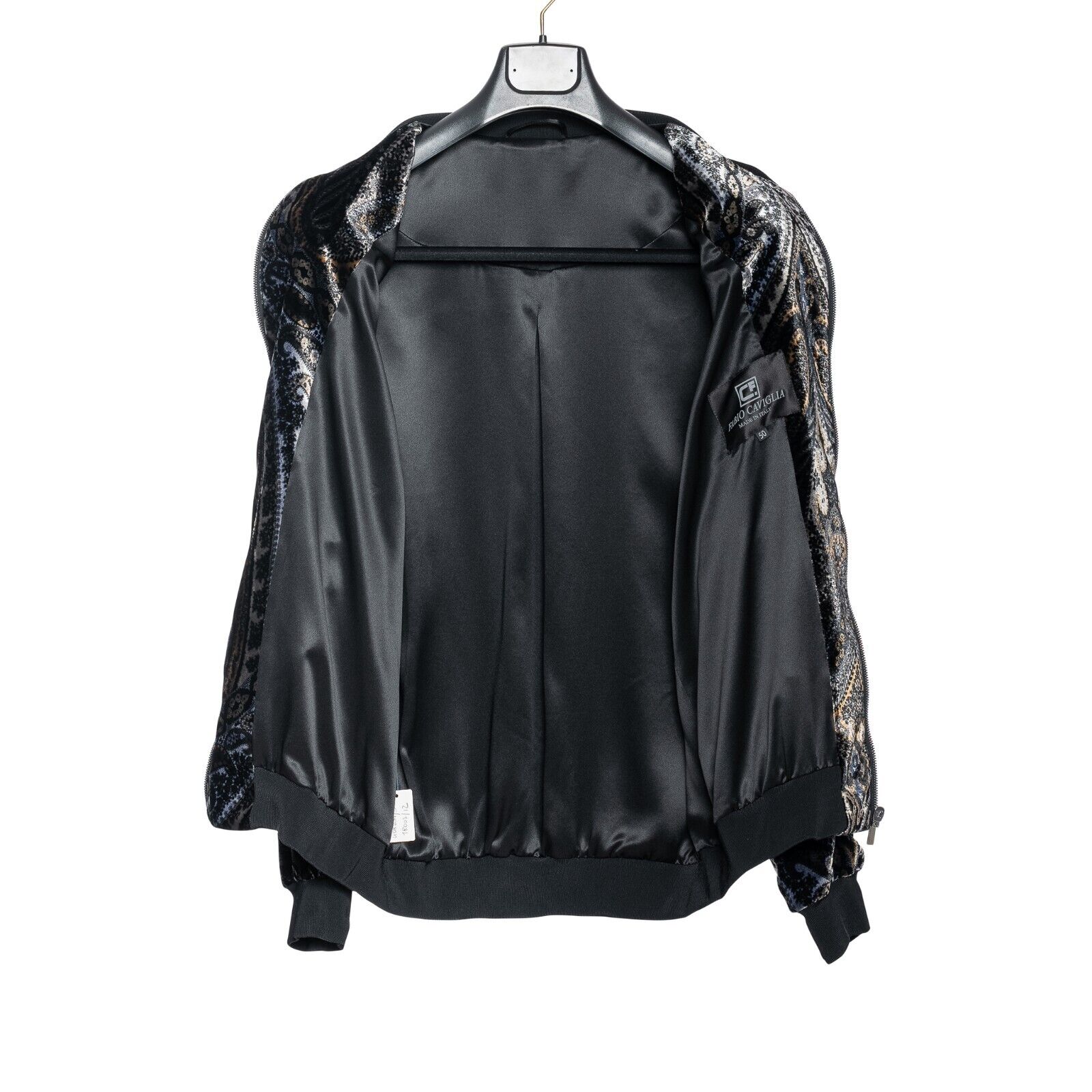2000$ ITALO FERRETTI Bomber Jacket Silk "VELVET DAMASK" Paisley 40 US / 50 EU