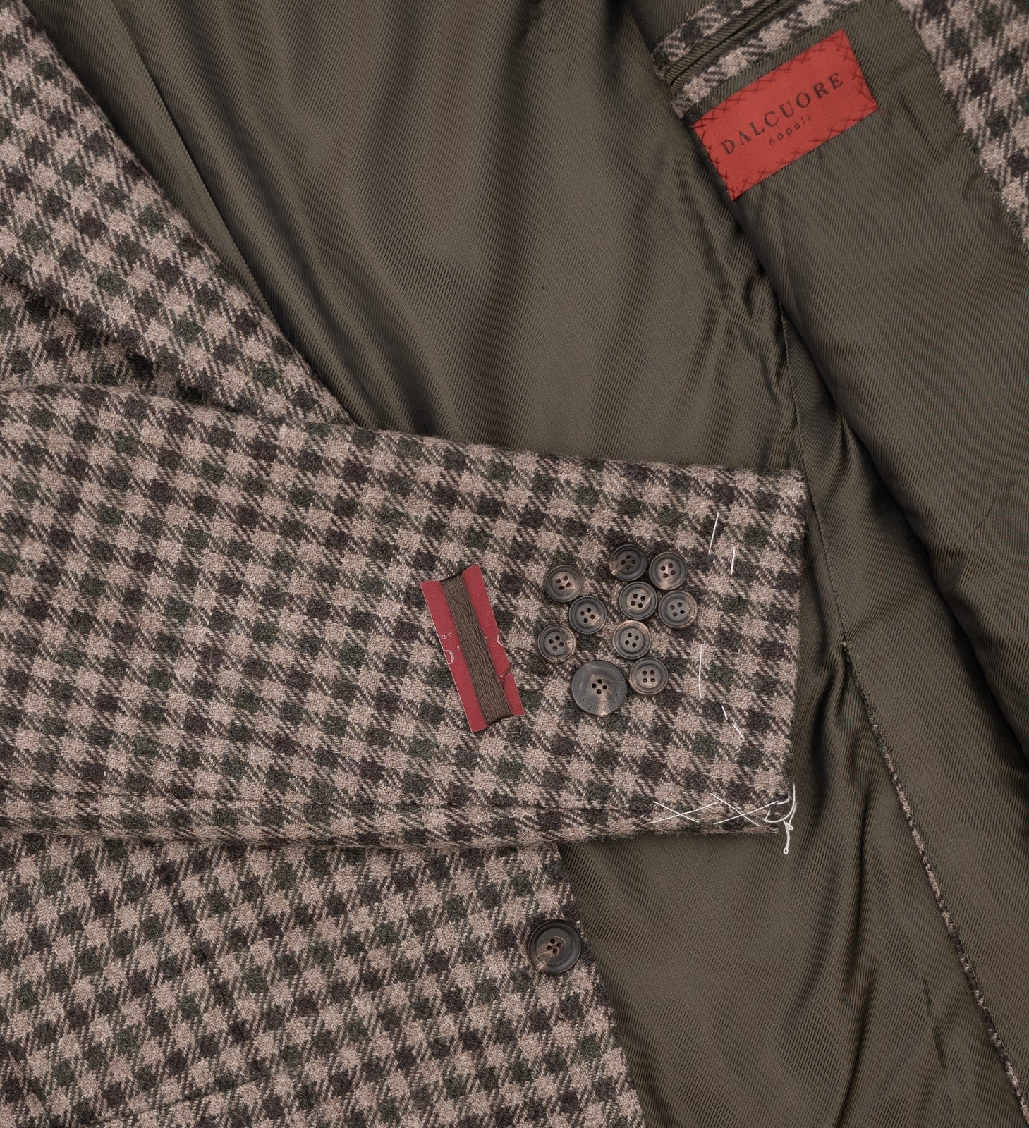 Sartoria DALCUORE NAPOLI Total Hand-Sewn Jacket Sport Coat Flannel Wool Mud