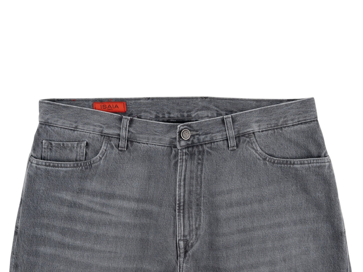 795$ ISAIA Gray Denim Jeans 5 Pocket Pant Cotton 38 US/54 EU Regular Fit