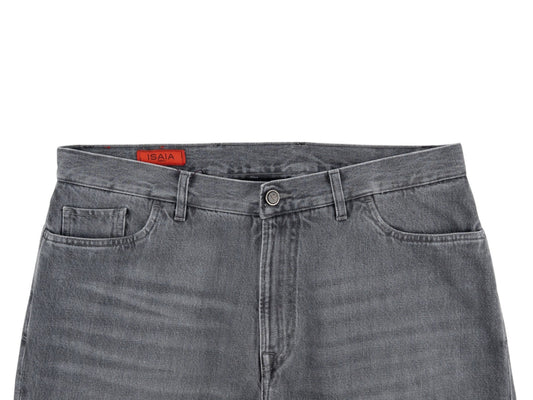 795$ ISAIA Gray Denim Jeans 5 Pocket Pant Cotton 38 US/54 EU Regular Fit